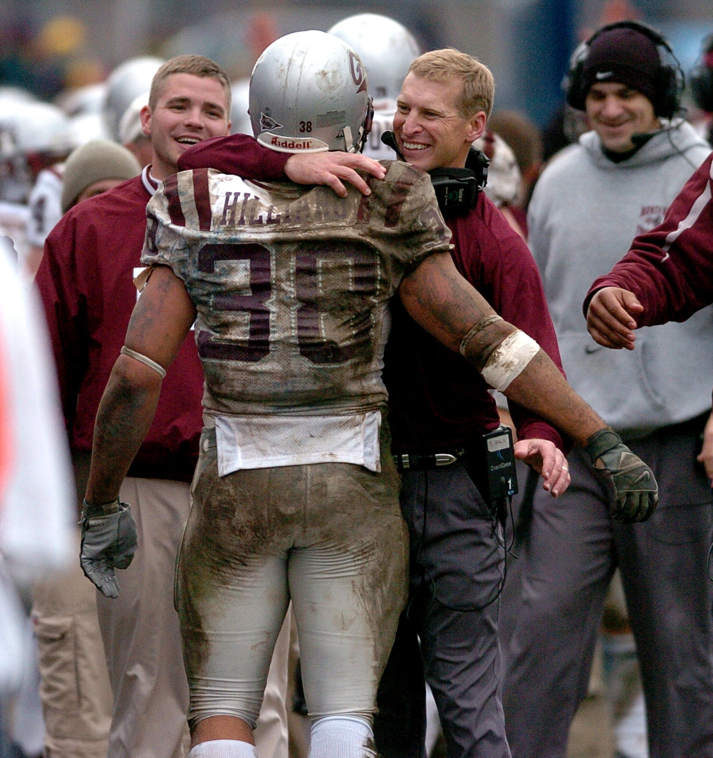 Former Montana coach Bobby Hauck celebrates a 2007 win over Montana State